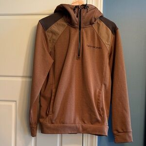 OFFROAD Tan and Brown Half-Zip Hoodie Men’s Size M